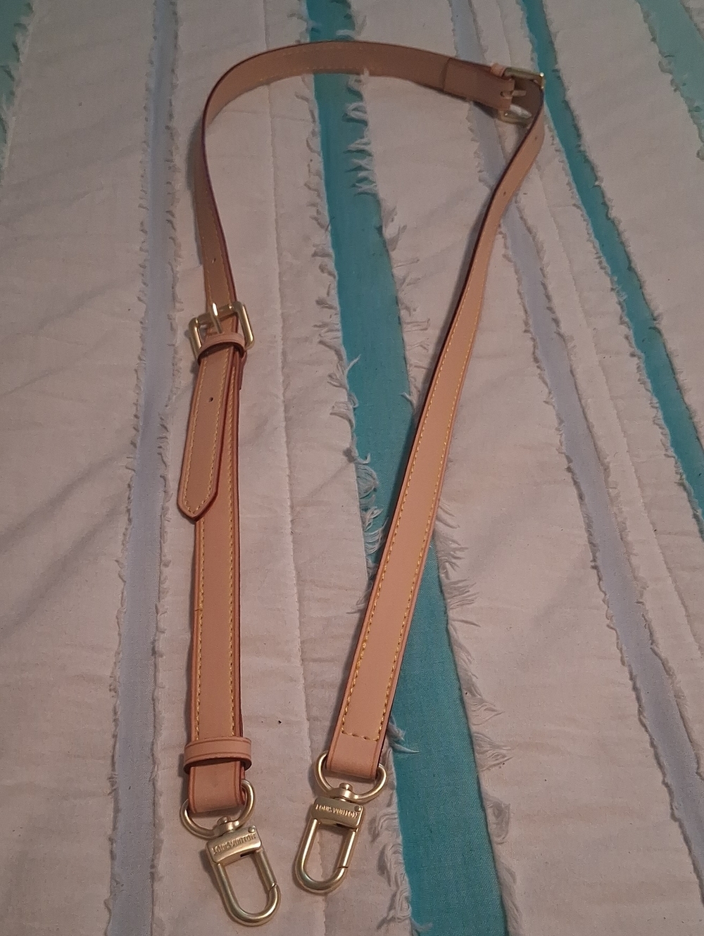 Adjustable Tan Leather Strap with Gold Hardware